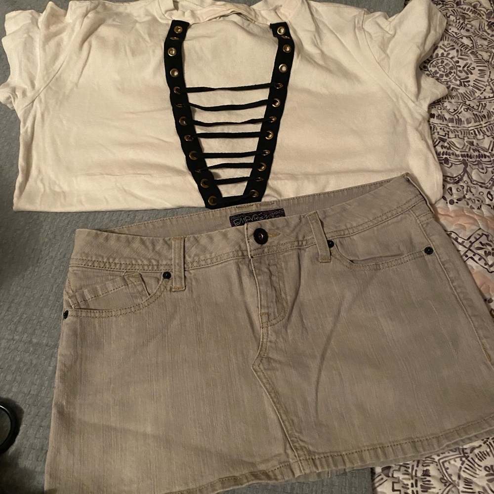Sexy Jonathan Saint shirt and size 9 mini skirt
